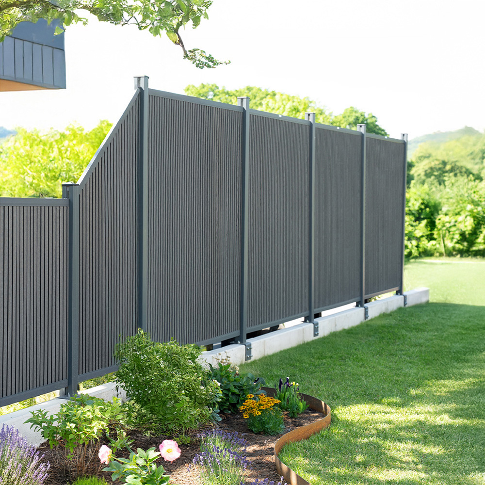 Home Deluxe Clôture pare-vue WPC CALLADO PREMIUM 1 x élément + 2 x poteaux - Hauteur : 185 cm