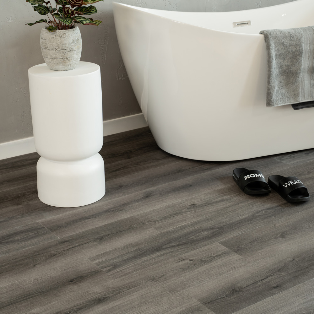 Home Deluxe Sol vinyle clipsable avec bruits d'impact ROMIA Anthracite - 50 m².