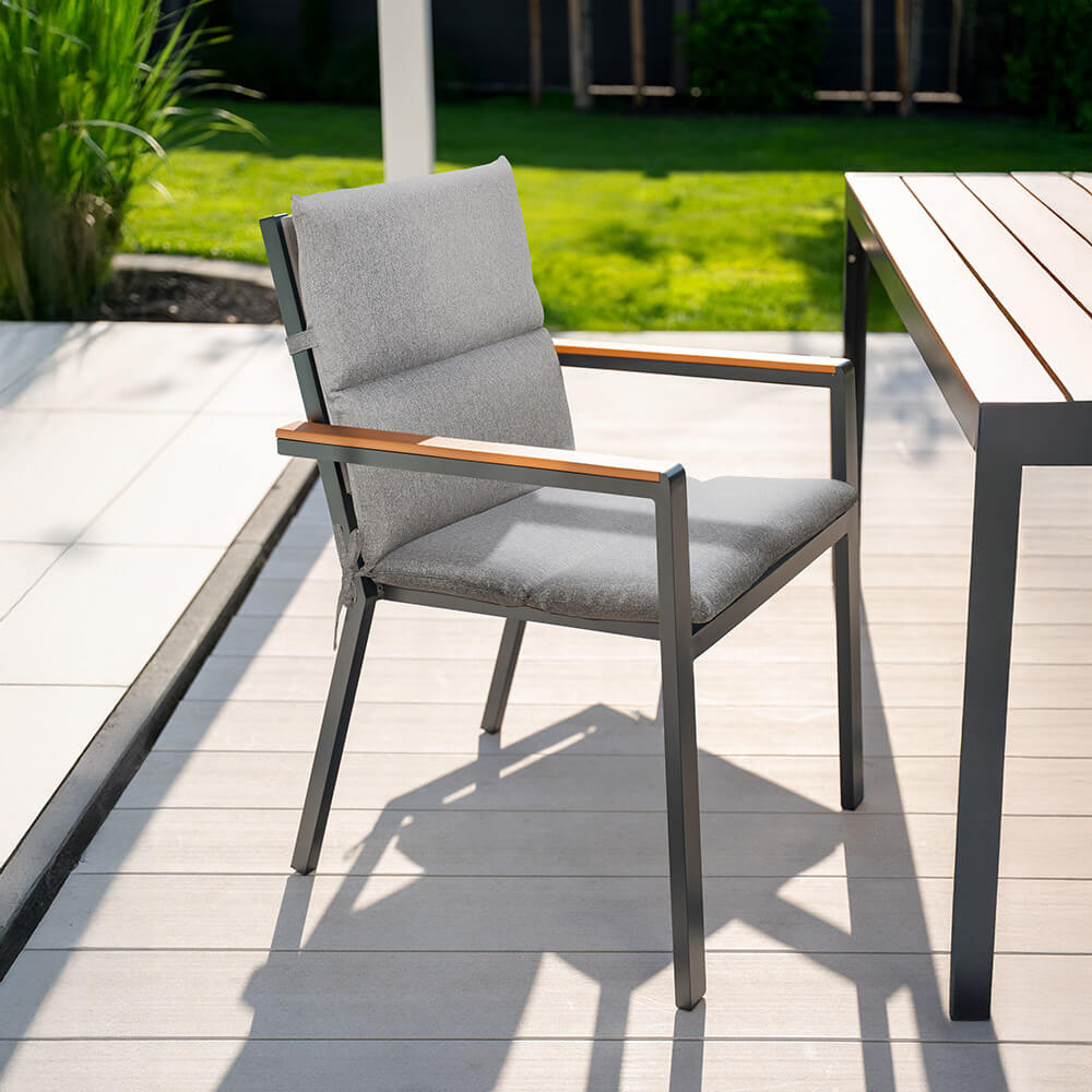 Home Deluxe Coussin pour chaise de jardin SEDERA Gris - Set de 2 pièces