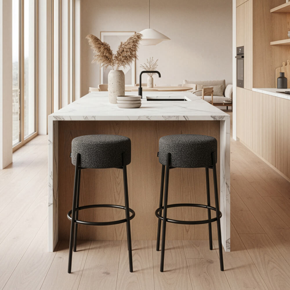 Tabouret de bar OLIN - Set de 7 pièces anthracite