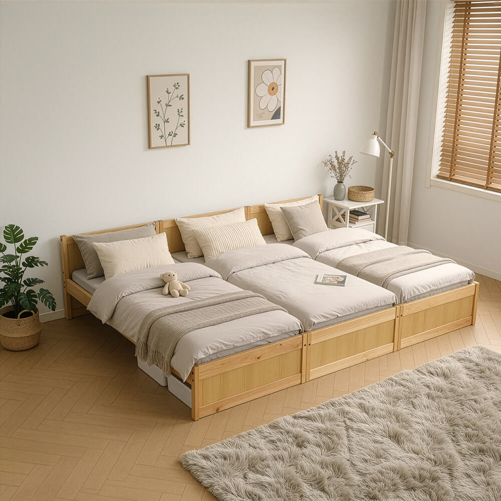 Familienbett DILAR inkl. Matratze Natur – 270 x 200 cm