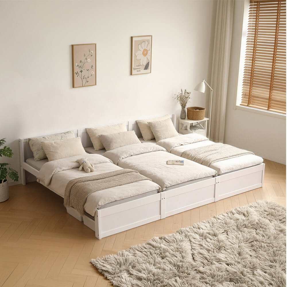 Familienbett DILAR inkl. Matratze Weiß – 270 x 200 cm