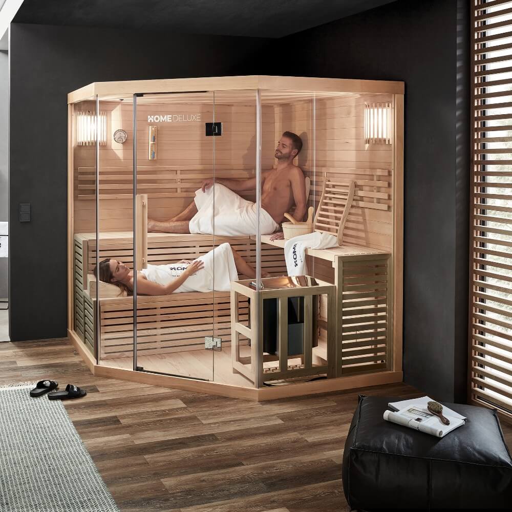 Home Deluxe Sauna traditionnel SKYLINE BIG XL - 200 x 200 cm pour 6 personnes