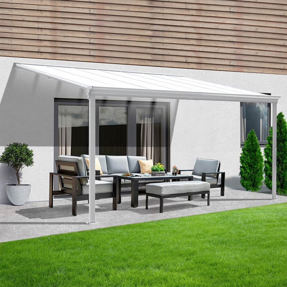 Home Deluxe Abri de terrasse SOLIS - 312 / 320 x 300 / 303 x 278 / 226 cm blanc