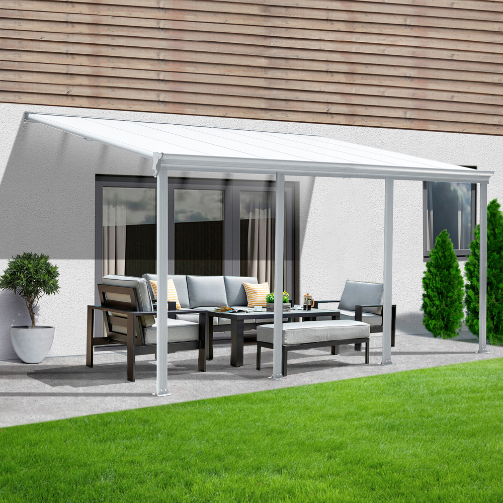 Home Deluxe Abri de terrasse SOLIS - 618 / 625 x 303 / 300 x 278 / 226 cm blanc