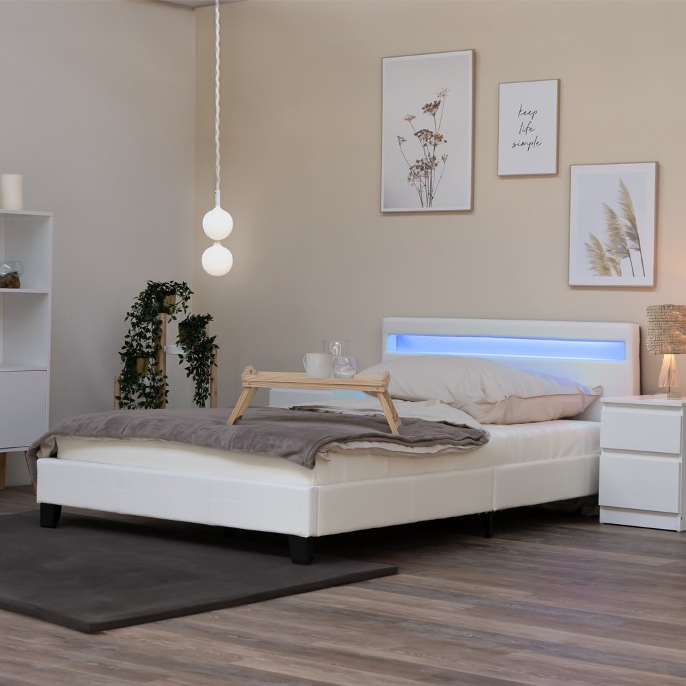 Home Deluxe Lit LED ASTRO - 140 x 200 cm blanc