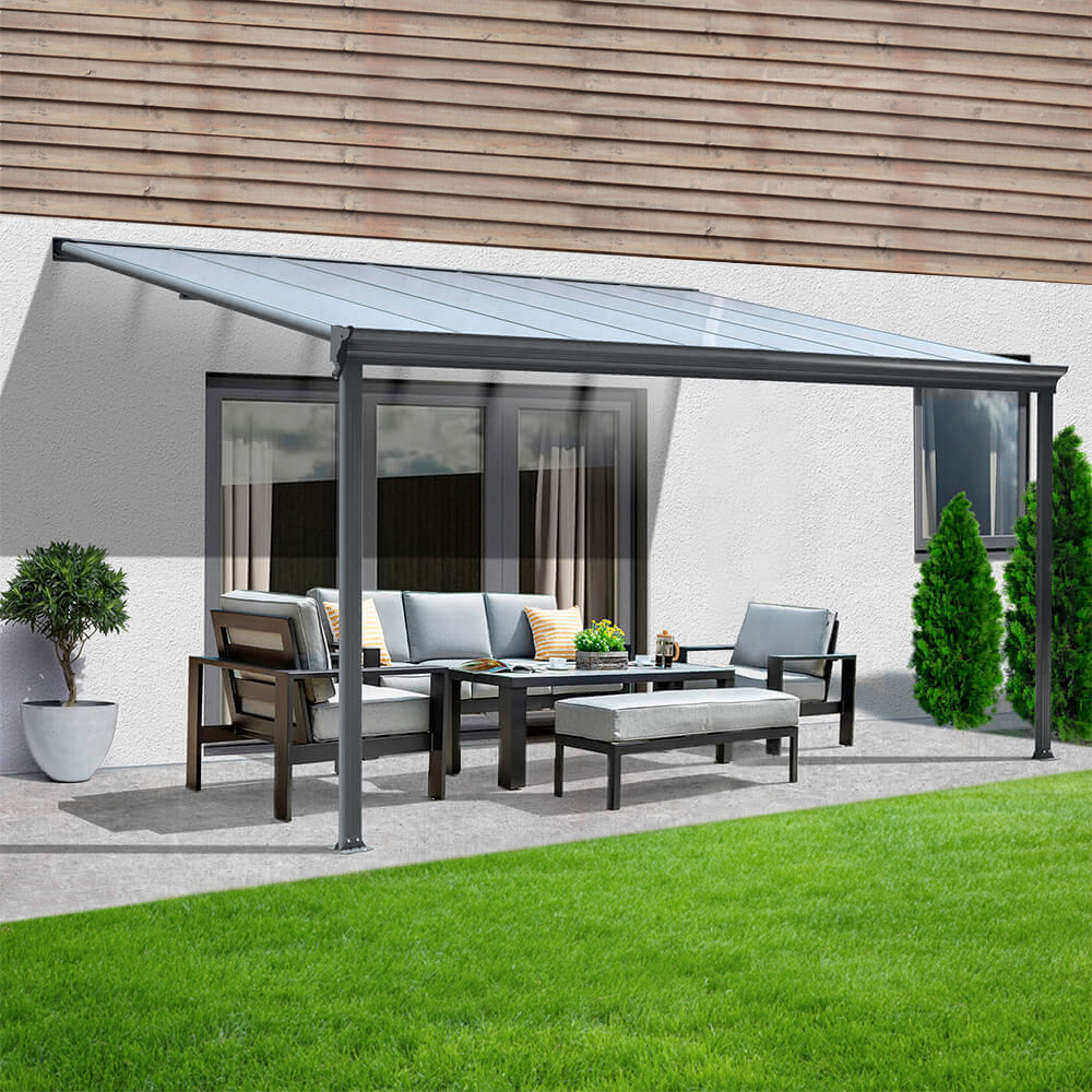 Home Deluxe Abri de terrasse SOLIS - 312 / 320 x 300 / 303 x 278 / 226 cm Gris