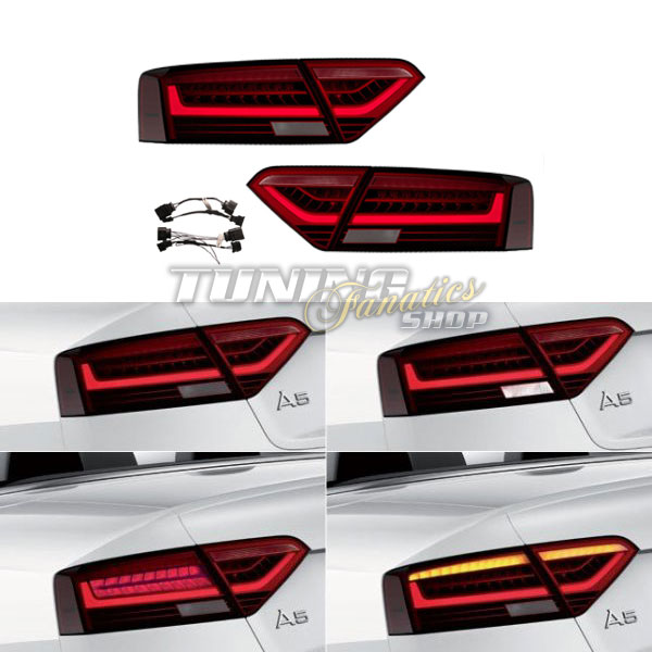 Original LED Facelift Rückleuchten + Adapter Kabelbaum für Audi A5 S5 8T 8F