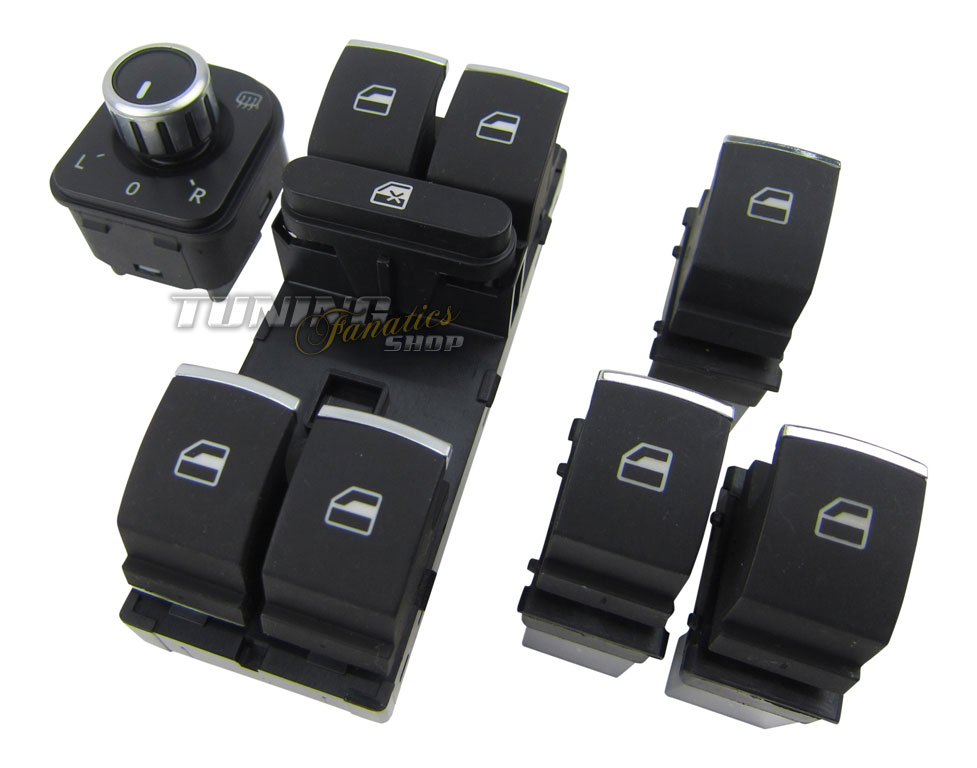 Chrom FH Fensterheber Fenster Schalter Spiegel - VErstellschalter SET für VW