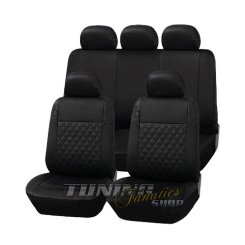 Premium Kunstleder Sitzbezug Auto Sitzbezüge Schwarz Karo für viele Fahrzeuge