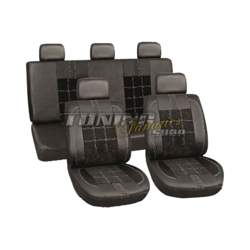 PREMIUM Kunstleder Sitzbezug Sitzbezüge Auto Sitz Karo SET für viele Fahrzeuge