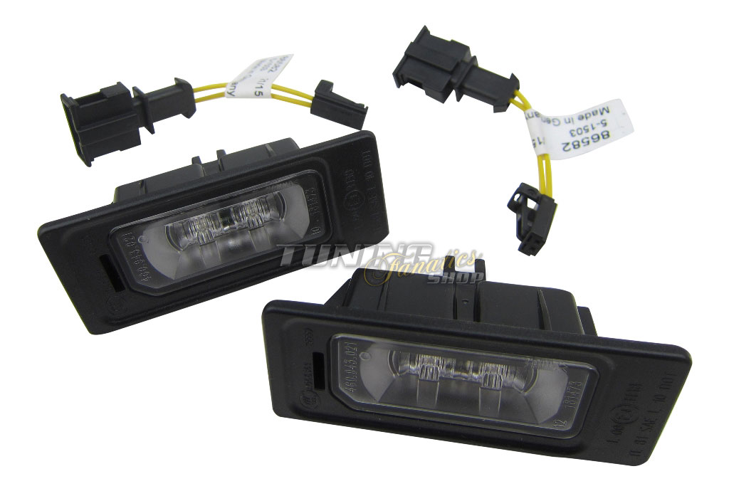 2x Original VW LED Kennzeichenbeleuchtung + Anschluss Adapter Kabel SET #8K