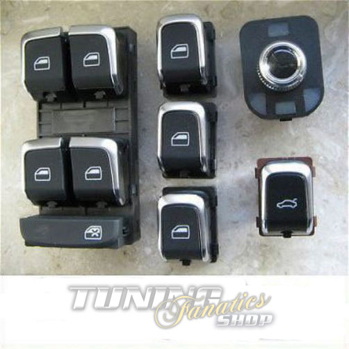 Original Audi Alu Chrom Fensterheber Schalter Taster Audi A4 S4 B8 8K / Q5 8R