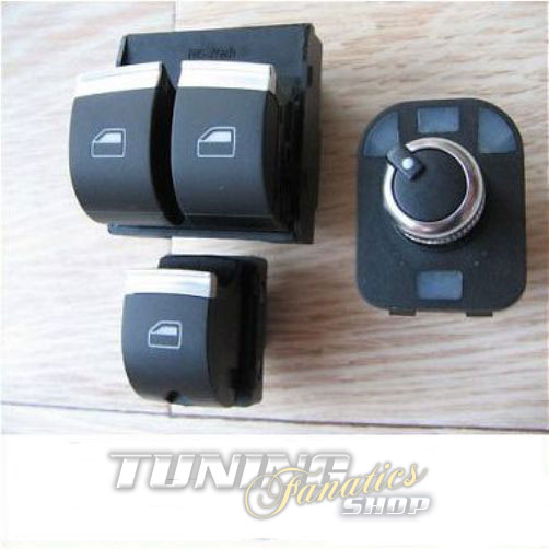 Original Audi Alu Chrom Fensterheber Schalter Taster Spiegel Audi A3 S3 8P