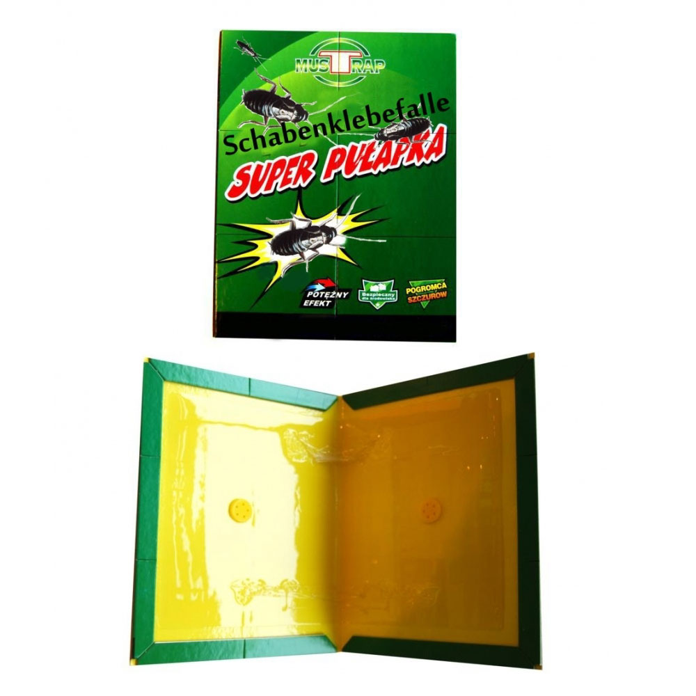 6x XXL Heimchenfalle Schabenfalle Klebefalle im DIN A4 Format Lockstoff Köder