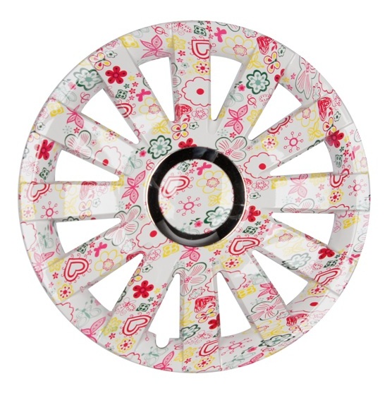 4x PREMIUM DESIGN Radkappen Radzierblenden Rad Blenden SET 14 ZOLL ' Flowers