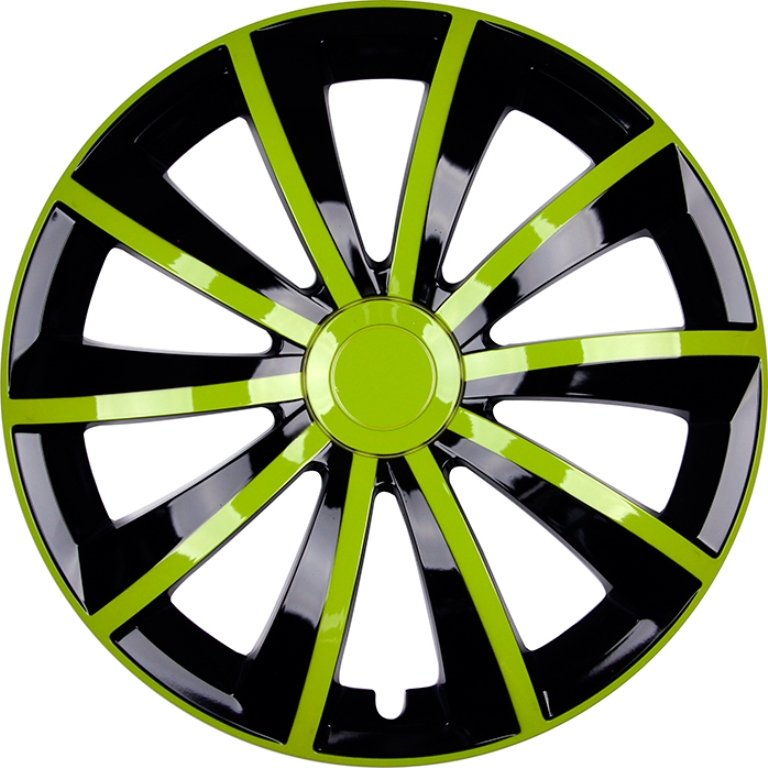 4x PREMIUM DESIGN Radkappen Radzierblenden Blenden Gral 15 ZOLL #79 Grün Schwarz