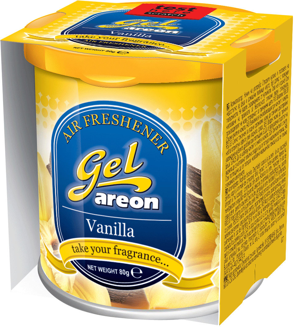 Original Areon Gel CAN Autogel Duftdose Duftbaum Lufterfrischer + DECKEL Vanille