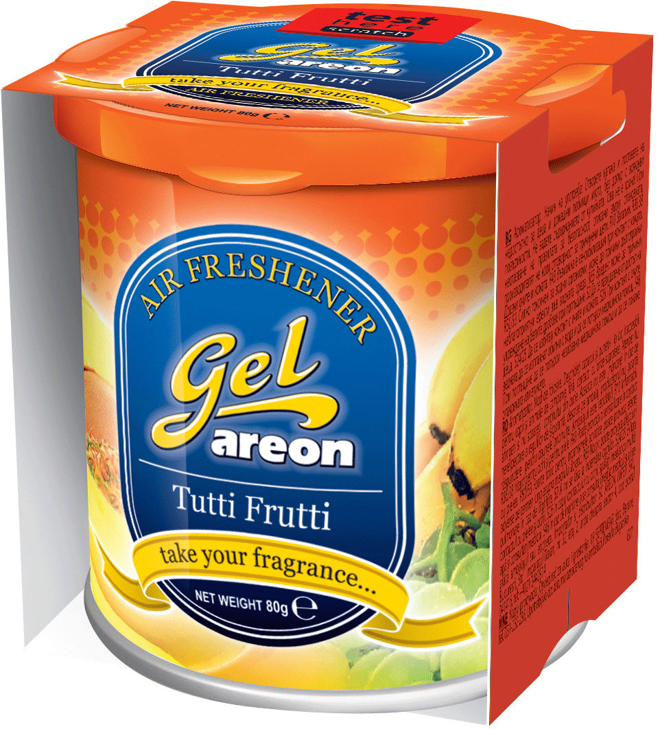 12x Original Areon Gel CAN Duftdose Duftbaum Lufterfrischer DECKEL Tutti Frutti