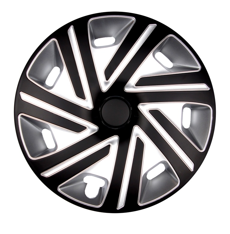 4x PREMIUM DESIGN Radkappen Radzierblenden 'Cyrkon' 16 ZOLL #77 Schwarz Silber