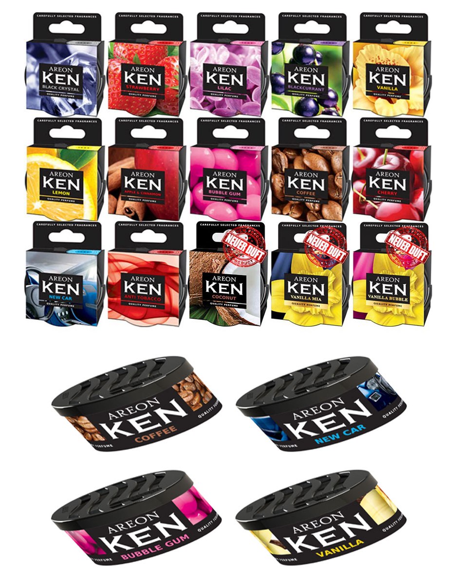 4x Original Areon KEN Auto Duftdose Duftbaum Lufterfrischer DECKEL FREIE AUSWAHL