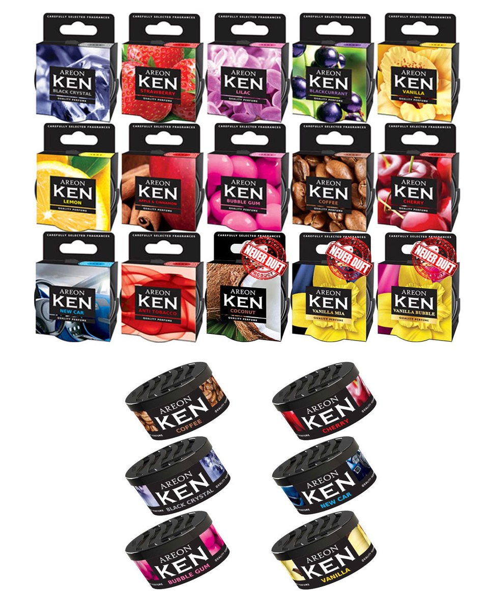 6x Original Areon KEN Auto Duftdose Duftbaum Lufterfrischer DECKEL FREIE AUSWAHL