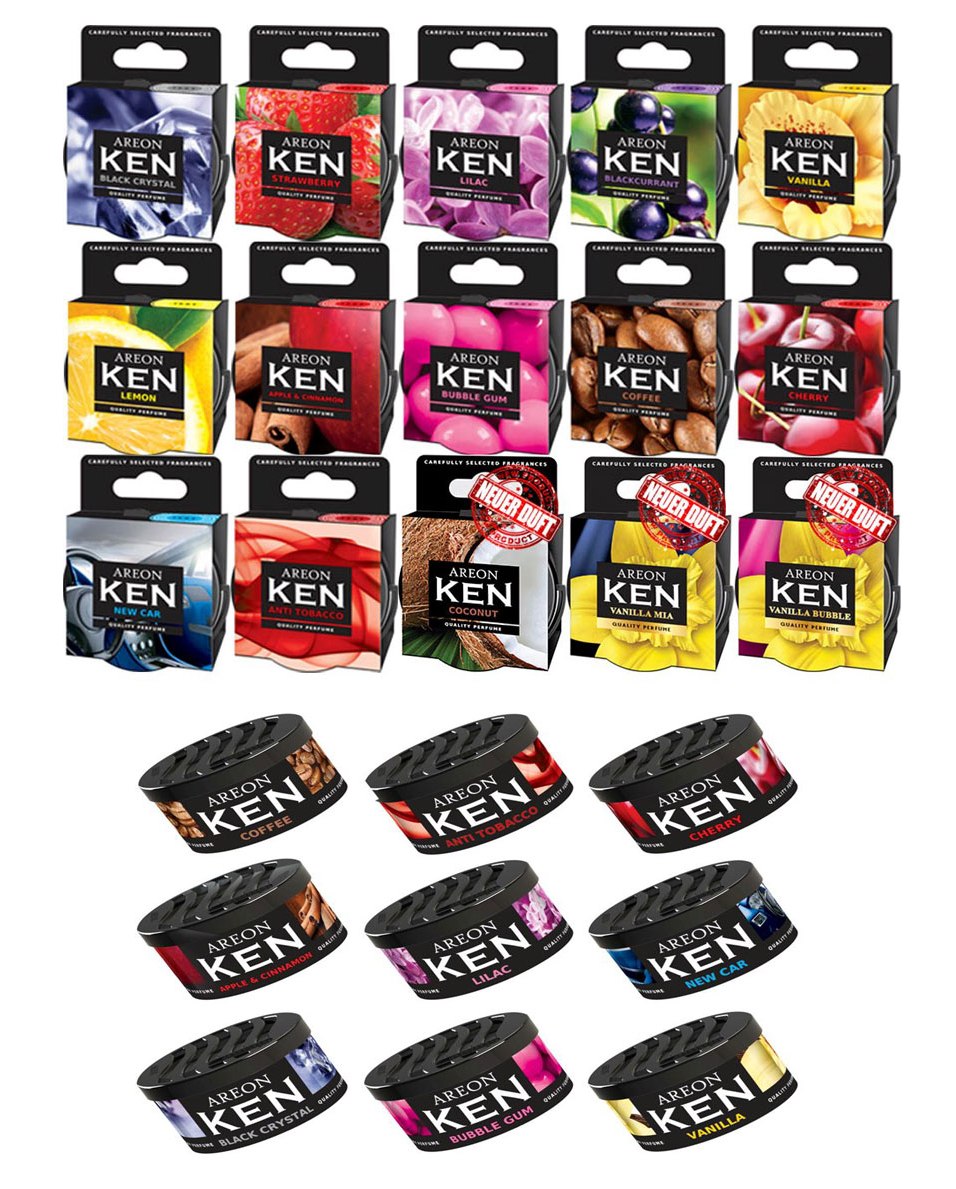 9x Original Areon KEN Auto Duftdose Duftbaum Lufterfrischer DECKEL FREIE AUSWAHL