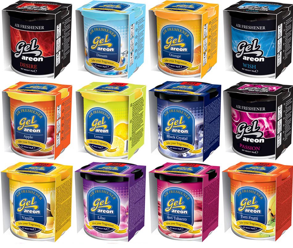 Original Areon Gel CAN Duftdose Duftbaum Lufterfrischer DECKEL **FREIE AUSWAHL