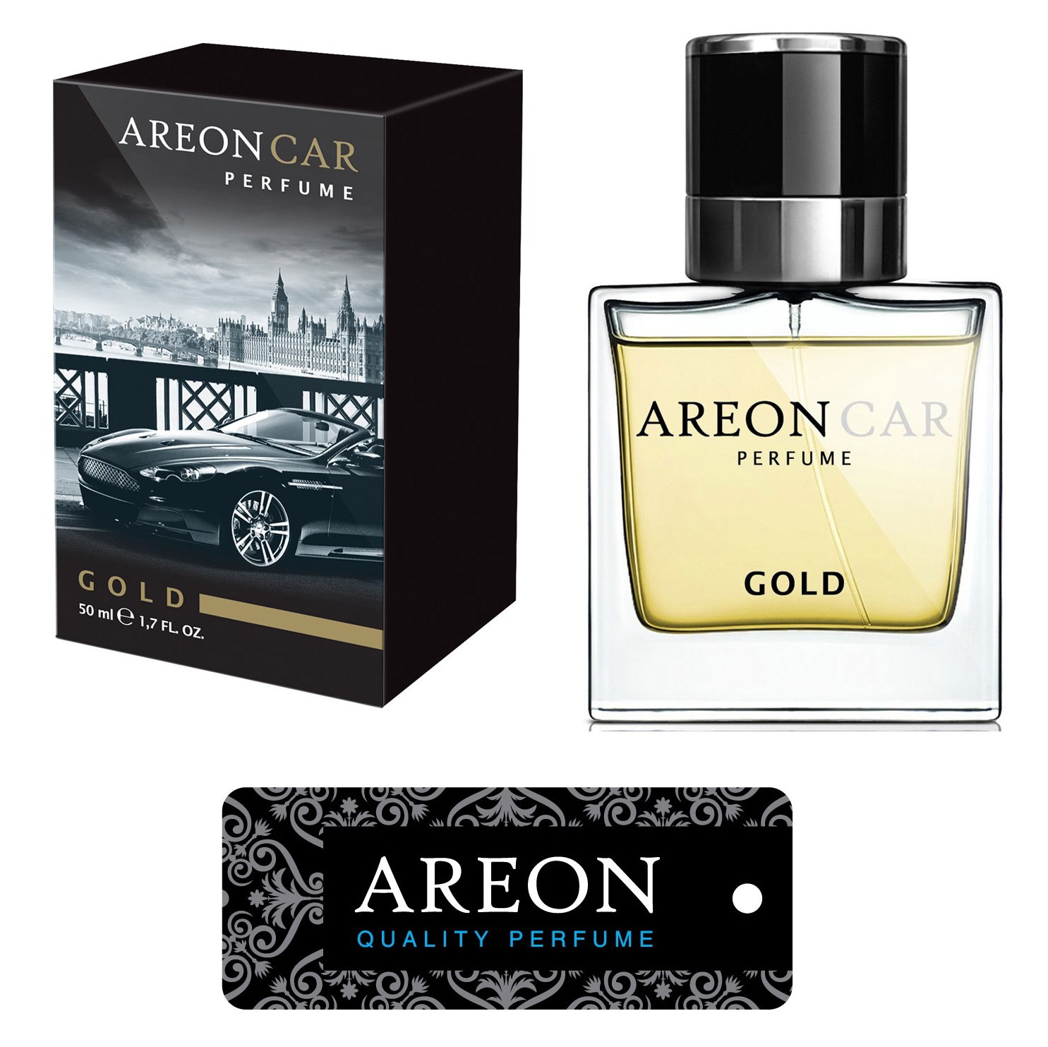 Original Areon LUX Auto Parfüm Lufterfrischer Duftdose Duftbaum GOLD LINE 50 ml