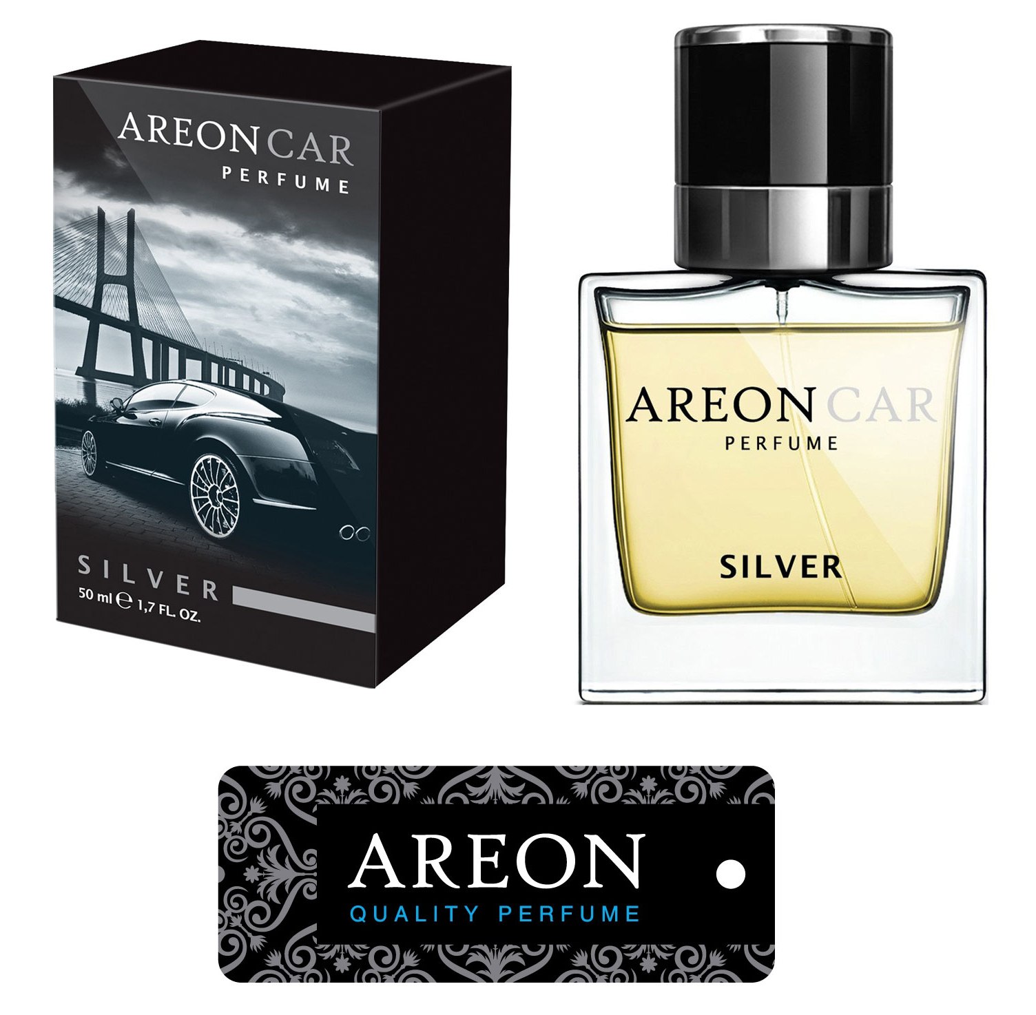 Original Areon LUX Auto Parfüm Lufterfrischer Duftdose Duftbaum SILVER LINE 50ml