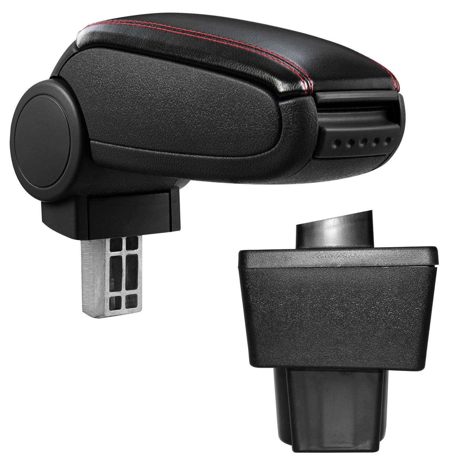 Armlehne Mittelarmlehne MAL Leder Bezug Schwarz / Rot für Skoda Yeti ab 2009-