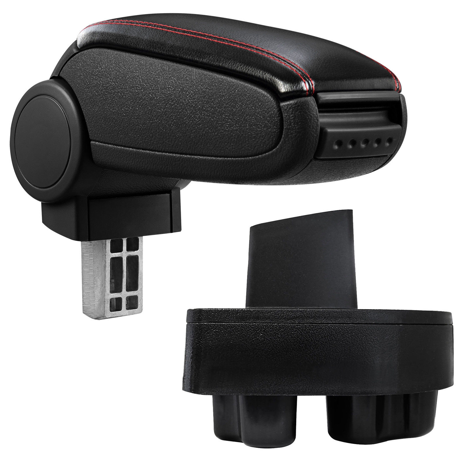 Armlehne Mittelarmlehne Leder Bezug Schwarz / Rot für Opel Corsa C 2000-2006