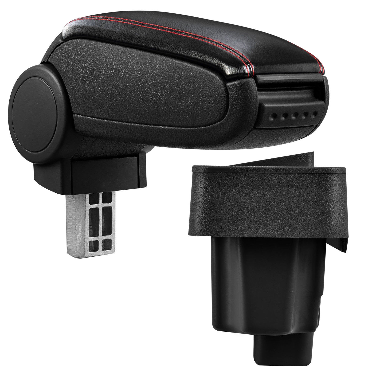 Armlehne Mittelarmlehne Leder Bezug Schwarz / Rot für BMW E36 Limo Touring