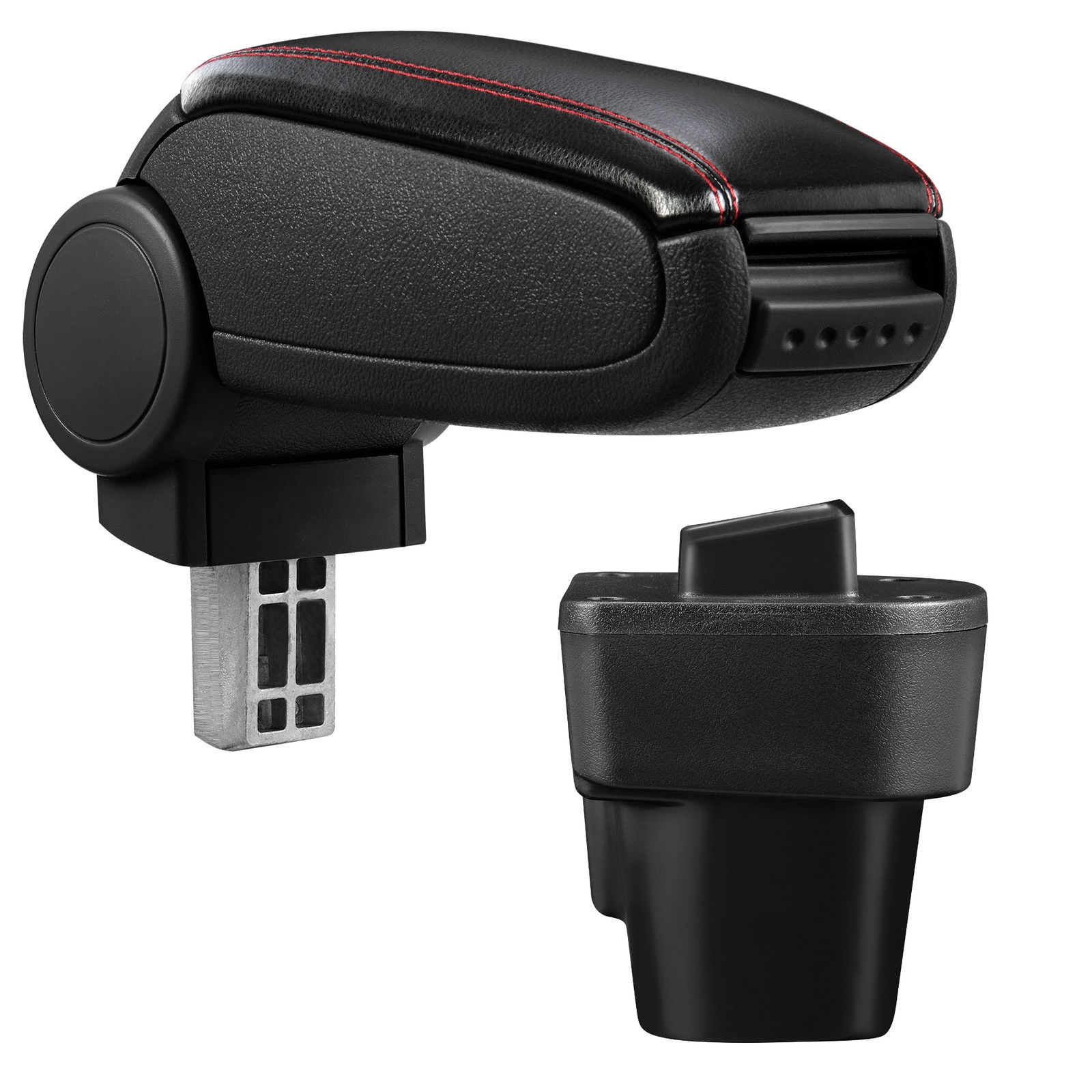 Armlehne Mittelarmlehne Leder Bezug Schwarz / Rot für Citroen Nemo ab 2008-