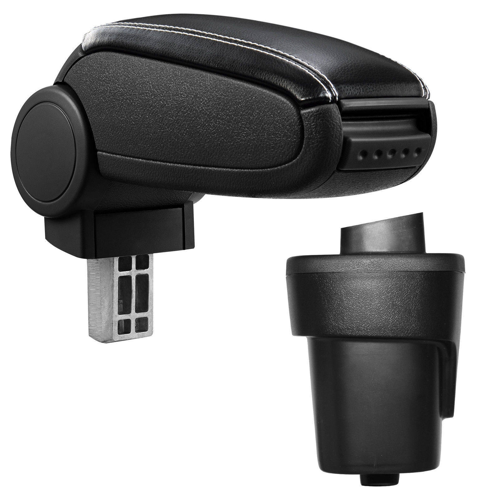 Armlehne Mittelarmlehne Leder Bezug Schwarz / Weiß für Opel Karl 2015-