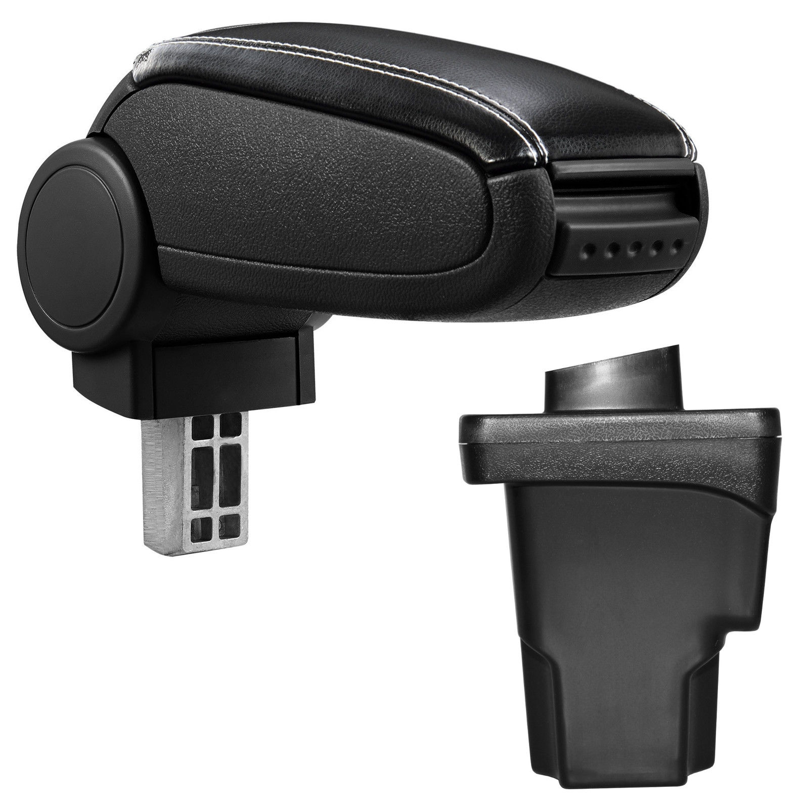 Armlehne Mittelarmlehne Leder Bezug Schwarz Weiß für Seat Leon 3 III 5F 2012-