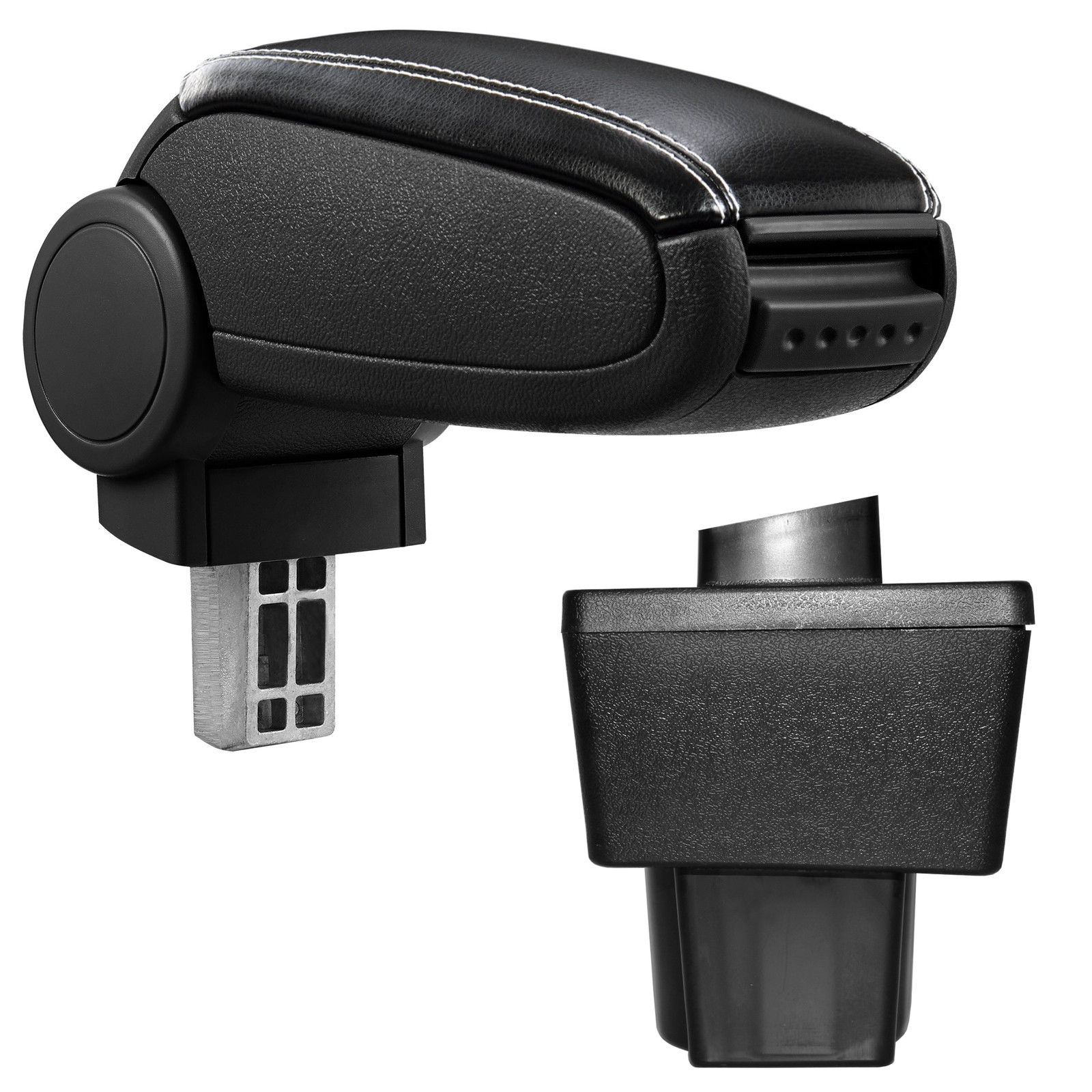 Armlehne Mittelarmlehne Leder Bezug Schwarz / Weiß für Skoda Yeti ab 2009-