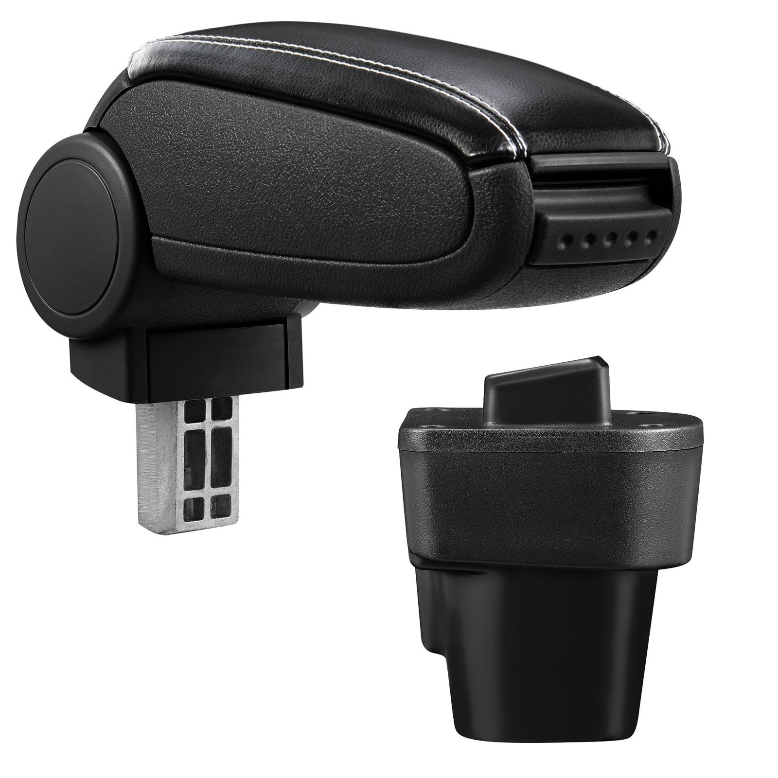 Armlehne Mittelarmlehne Leder Bezug Schwarz / Weiß für Fiat Fiorino III 3 225