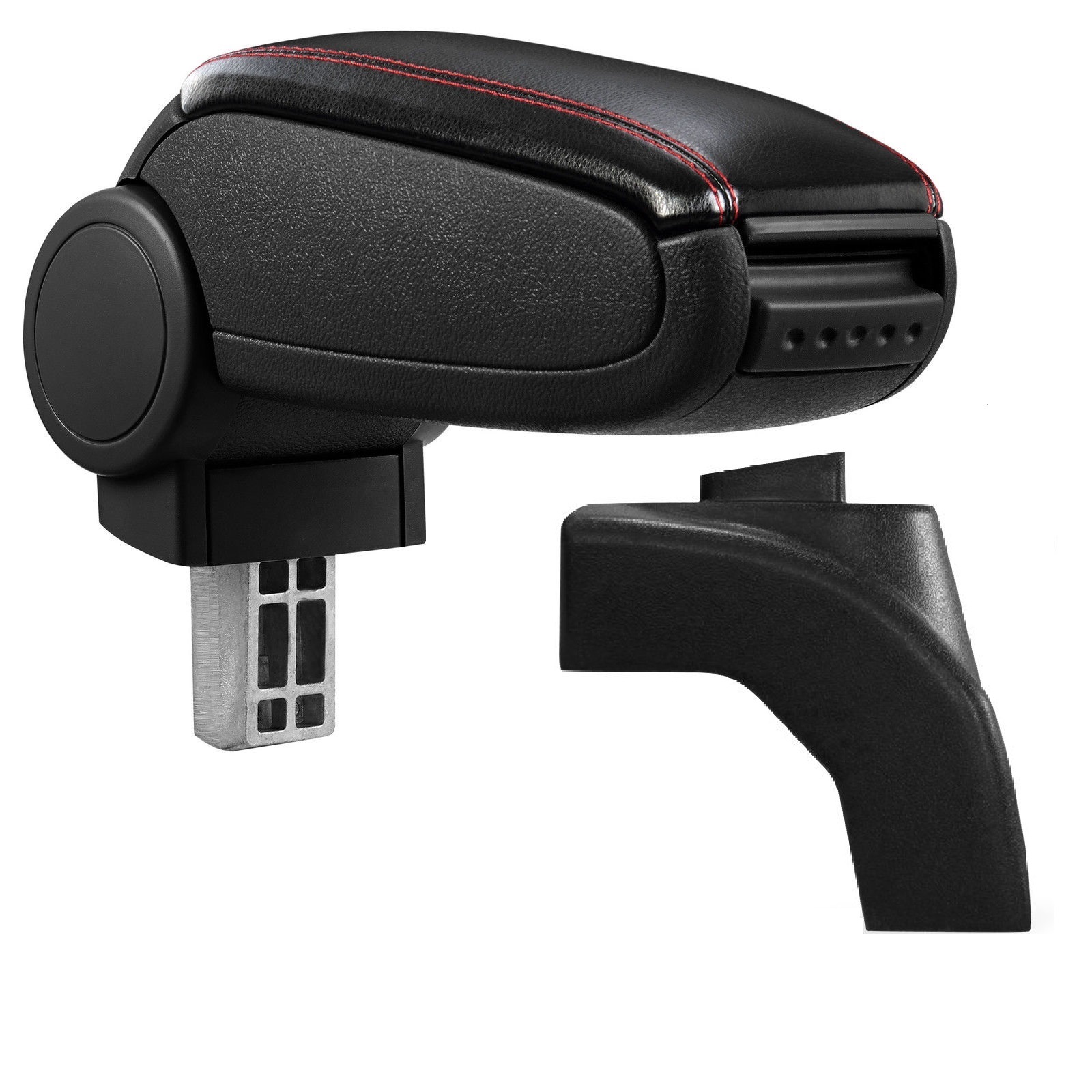 Armlehne Mittelarmlehne MAL Leder Bezug Schwarz / Rot für VW Scirocco 3 III