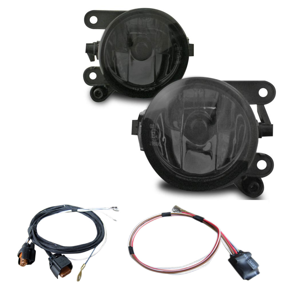 Nebelscheinwerfer NSW Klarglas SCHWARZ Kabelbaum + Modul HB4 für VW Tiguan 5N