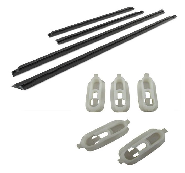 4x Zierleisten Türleisten Seitenleisten Unten SET + 26x Clips für Audi A4 B5