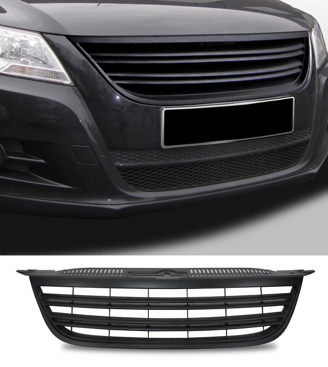 Kühlergrill Sportgrill Gitter Grill ohne Emblem Schwarz für VW Tiguan 5N 07-11