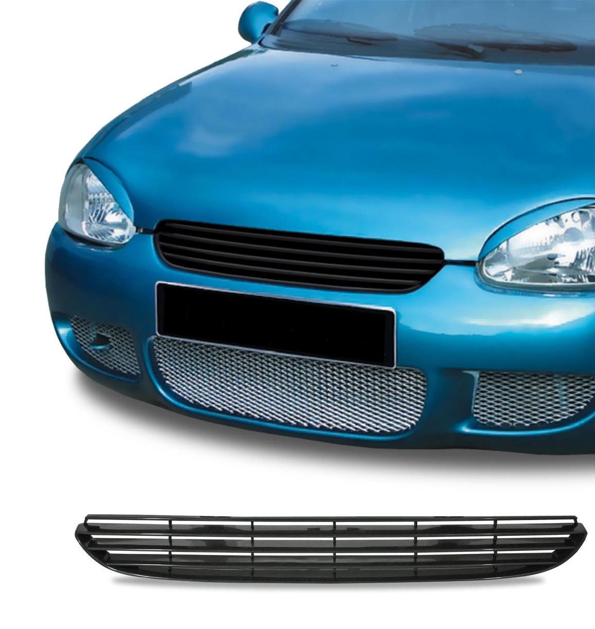 Kühlergrill Sportgrill Gitter Front Grill in Schwarz für Opel Corsa B 1993-2000