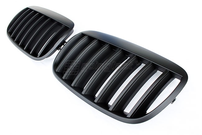 PREMIUM Kühlergrill Sportgrill Gitter Front Grill Schwarz für BMW X6 E71