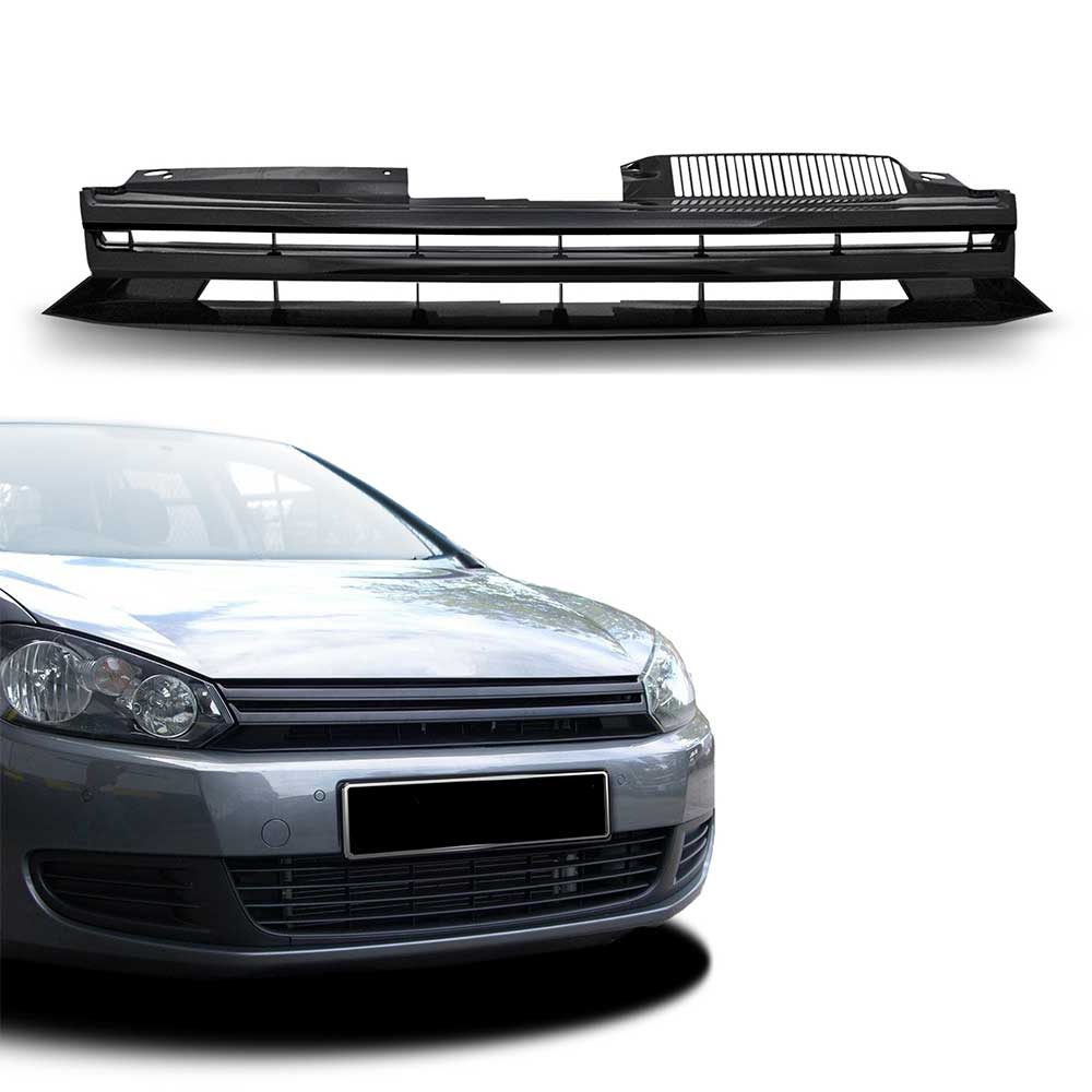Kühlergrill Sportgrill Gitter Front Grill ohne Emblem Schwarz für VW Golf 6 VI