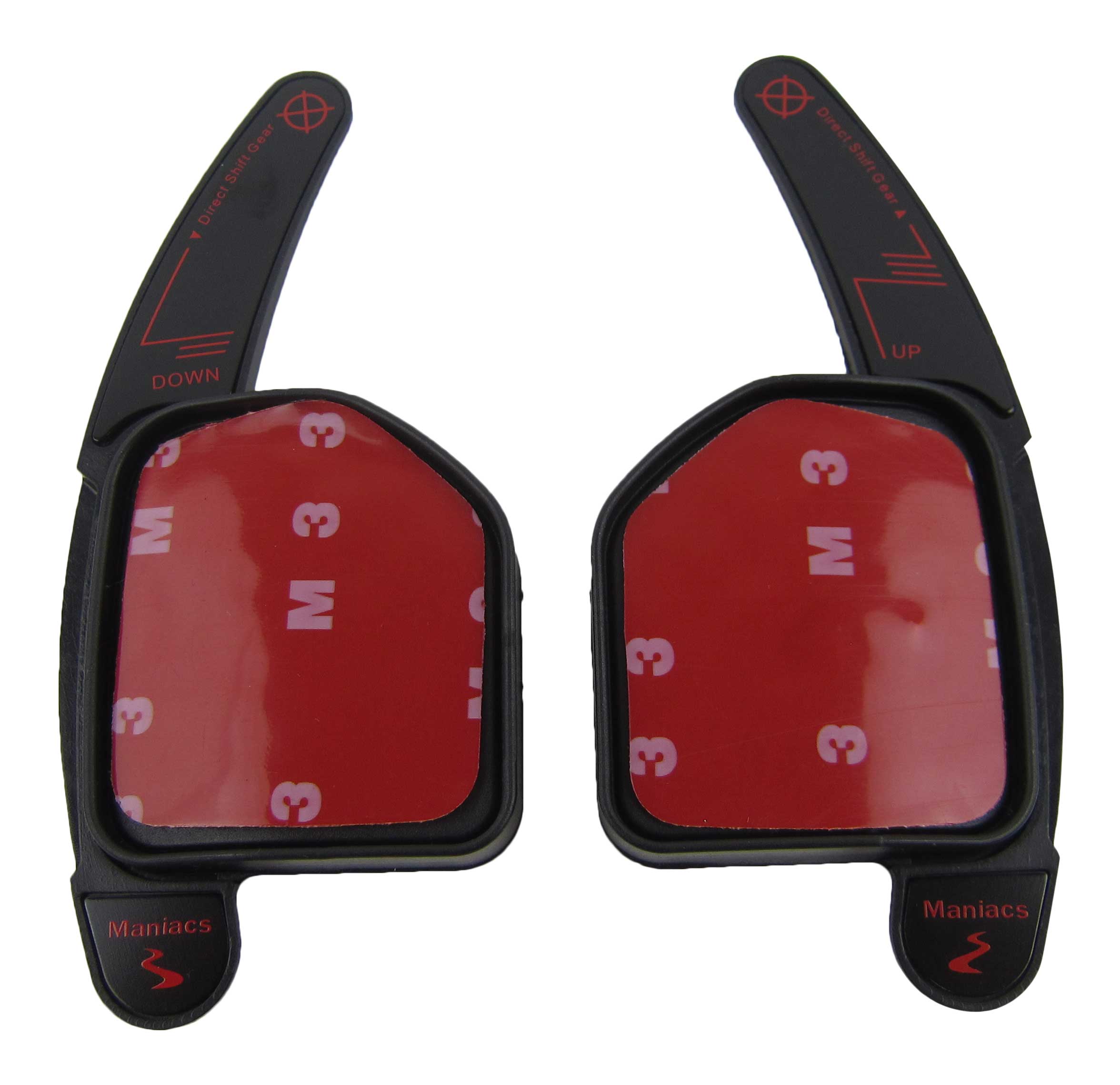 Premium Schaltwippen Verlängerung DSG Paddle Lenkrad Tasten Schwarz Rot für Audi