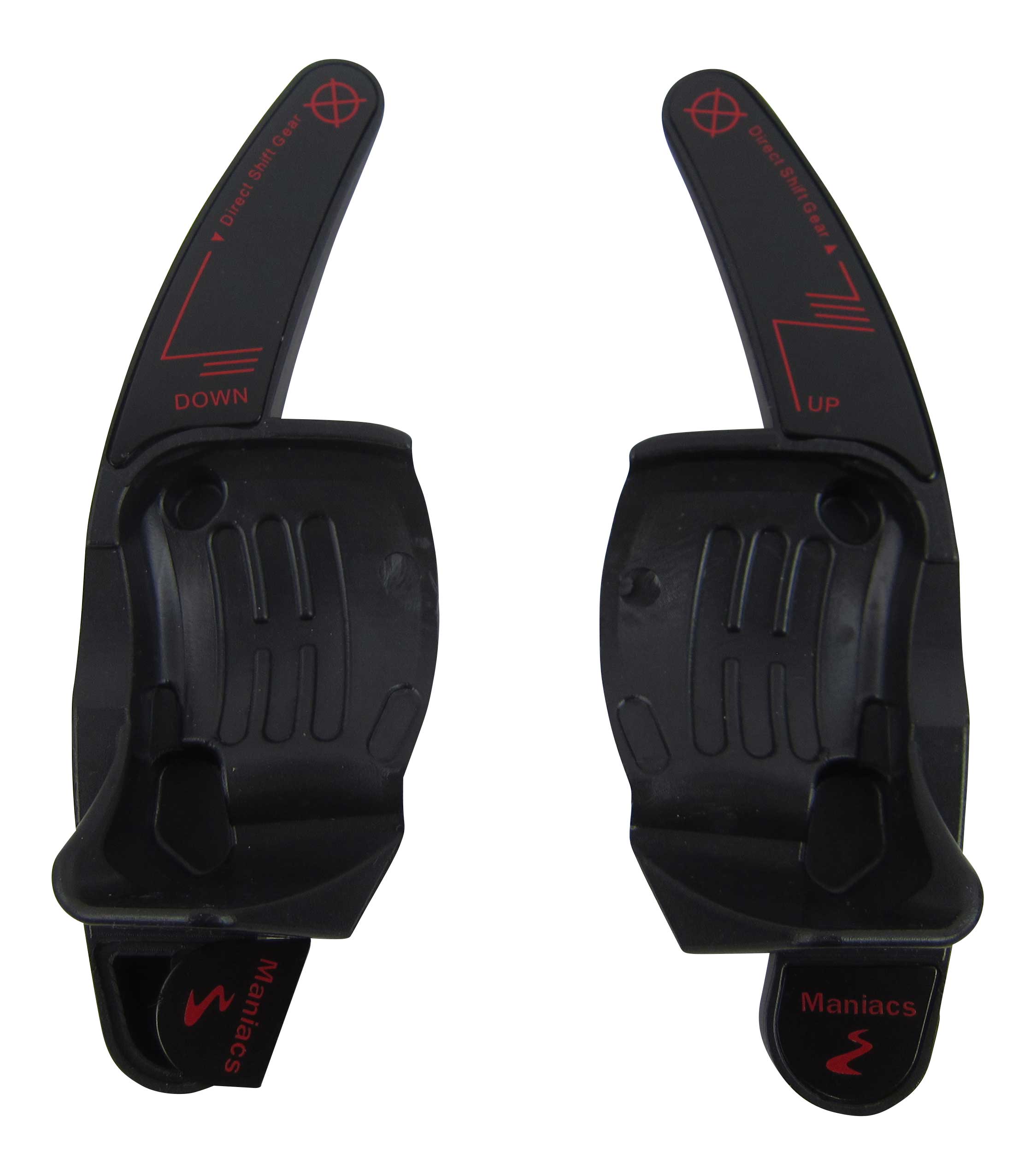Premium ALU Schwarz Rot Schaltwippen Verläng. DSG Paddles Lenkrad Tasten für VW