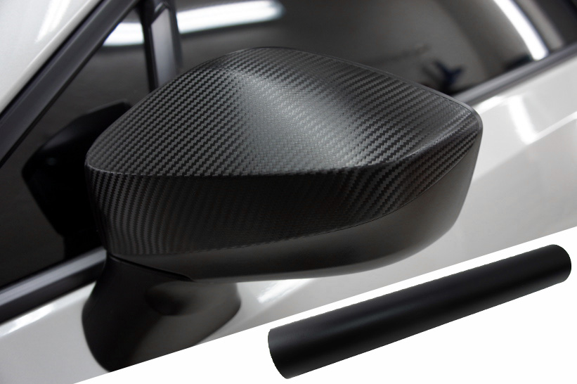 PREMIUM Spiegel Spiegelgehäuse Kappe Design Folie Schwarz Matt viele Fahrzeuge