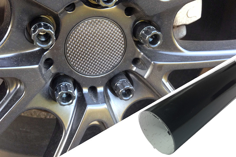 4x Alufelgen Felgen Naben Deckel Design Folie Schwarz Glanz für viele Fahrzeuge