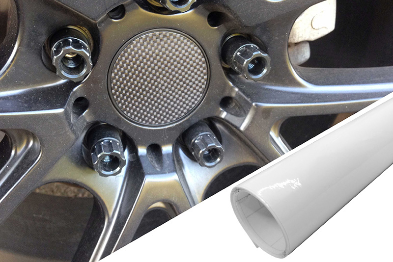 4x Alufelgen Felgen Naben Deckel Design Folie Weiß Glanz für viele Fahrzeuge